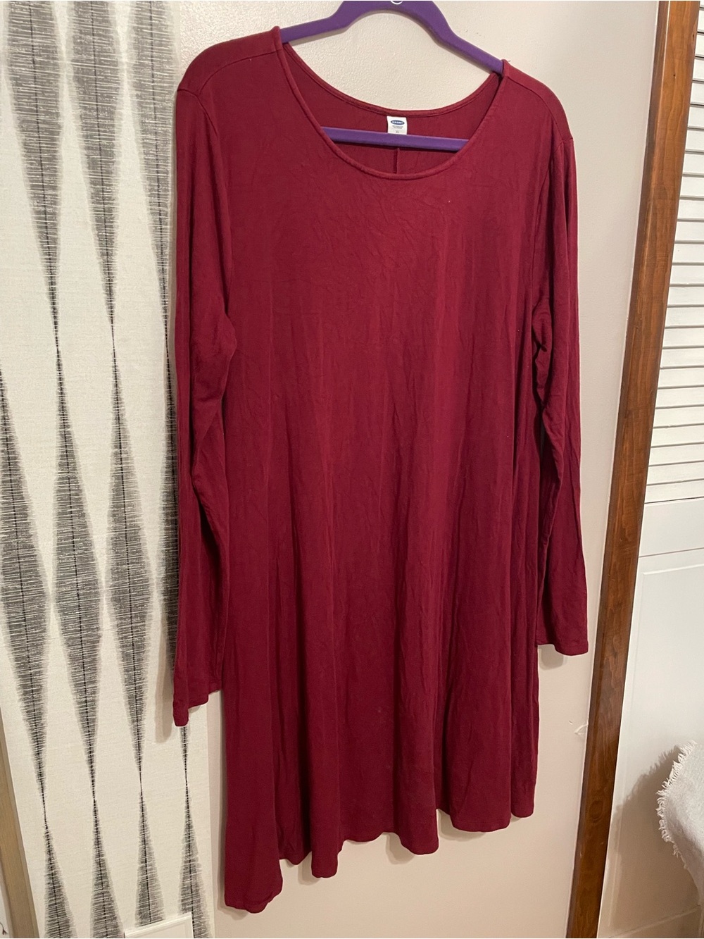 Old Navy Women's Long Sleeve Swing Dress - Burgundy